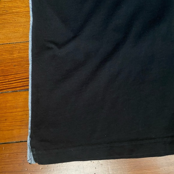 Men’s Gap slim fit long sleeve polo black with blue collar quarter button Large - Picture 5 of 13